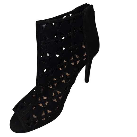 MICHAEL Michael Kors Bootie Peep Toe Perforated Booties, Black Size 10M - Picture 3 of 8